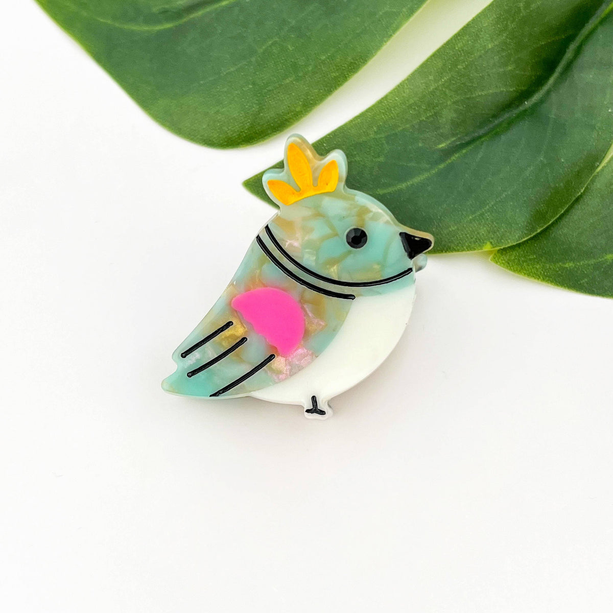 Mini Bird Hair Clip Mint Pink