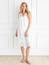 Eloise White Cotton Nightgown: L