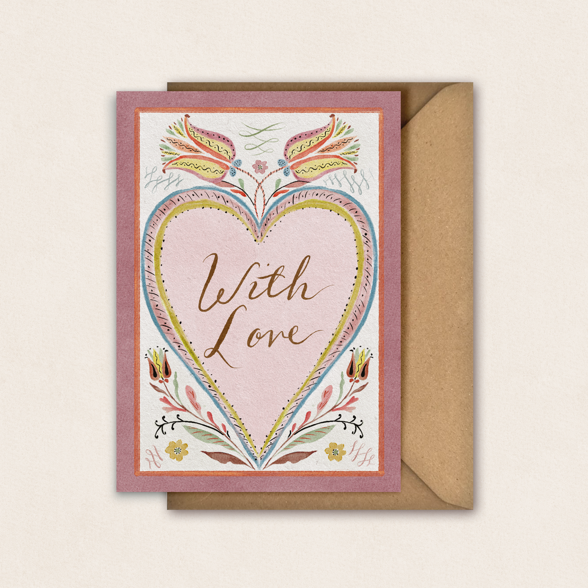 Heart's Delight With Love Greetings Card