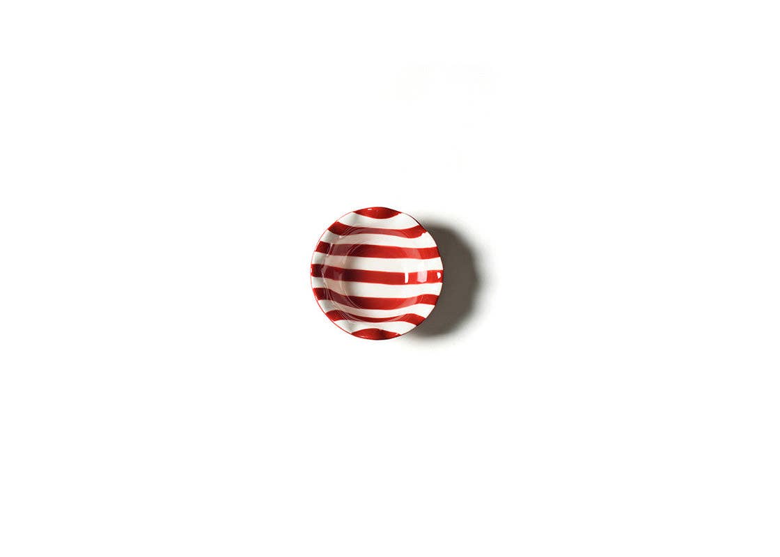 Red Stripe Ruffle Dipping Bowl