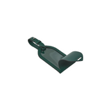 The Tiny Finch forest green crossgrain leather luggage tag with an adjustable strap and address window.