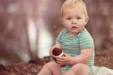 Organic Baby Toy - Football Rattle (Handmade): 4.5"h X 2.5"w