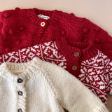 Popcorn Cardigan Red 2-4y