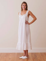 Courtney White Cotton Nightgown: XS