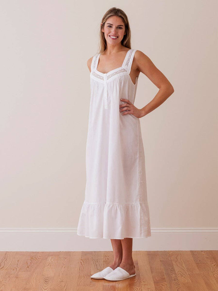 Courtney White Cotton Nightgown: S