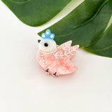Mini Bird Hair Clip Pink Blue