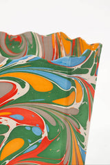 Hand-Marbled Scallop Waste Bin / Storage Bin in Marais
