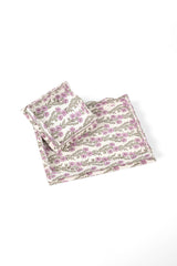Nesting Scalloped Blockprint Trays in Purple Forget-Me-Not: Set of 2 Nesting Trays