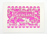 Gracias - Papel Picado - Thank You in Spanish: Aqua / A2