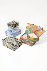 Hand-Marbled Keepsake Box Set in Marais: Set of 2