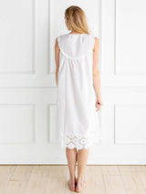 Eloise White Cotton Nightgown: L