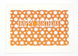 Happy Birthday - Star pattern: Orange / A2
