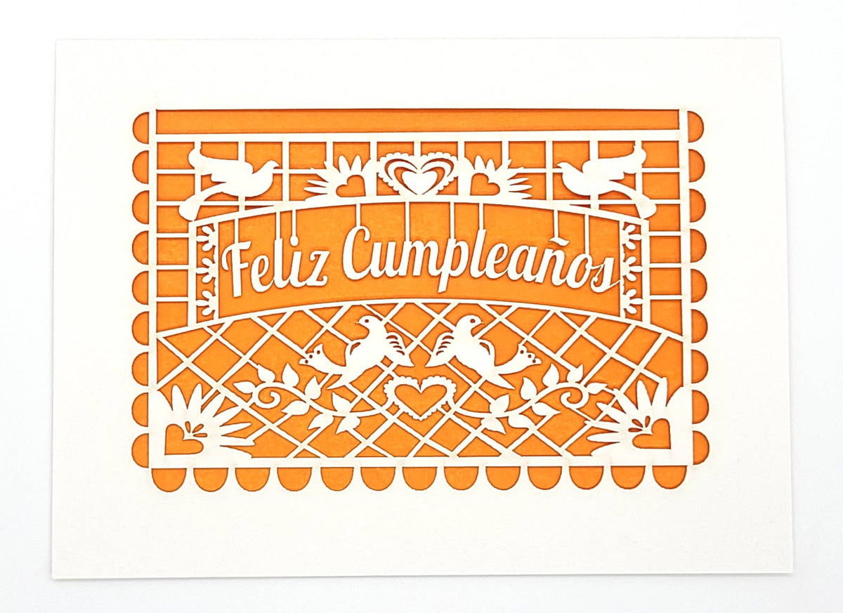 Feliz Cumpleanos - Papel Picado: Orange / A2