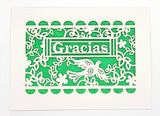Gracias - Papel Picado - Thank You in Spanish: Dark Green / A2
