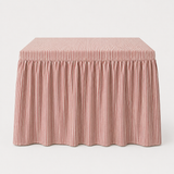 Mahjong Game Tablecloth Linen Thin Stripe in Red