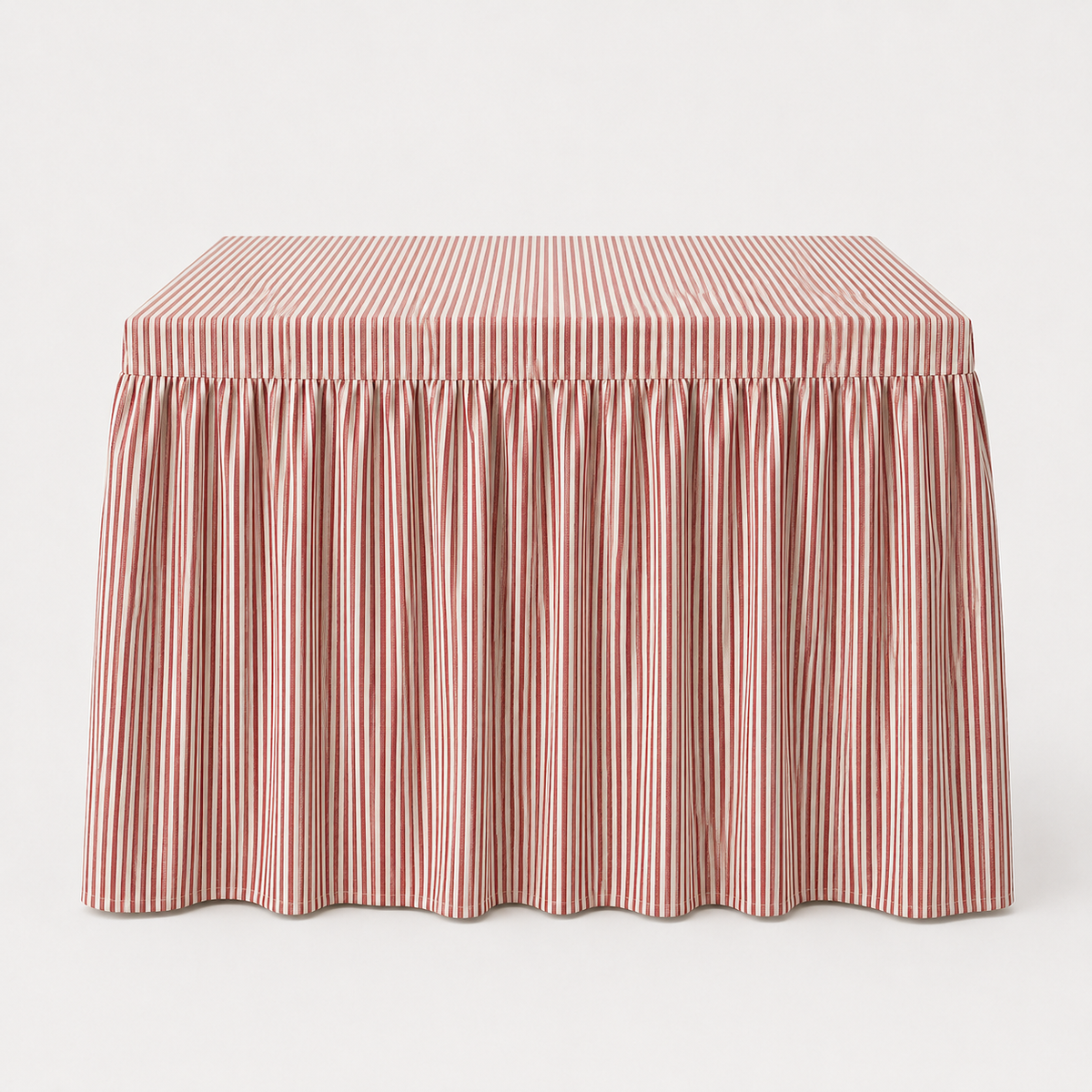 Mahjong Game Tablecloth Linen Thin Stripe in Red