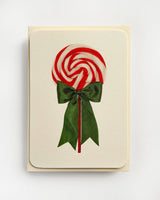 Peppermint Cream Ribboned Lollies Greeting Card | Birthday: Ivory