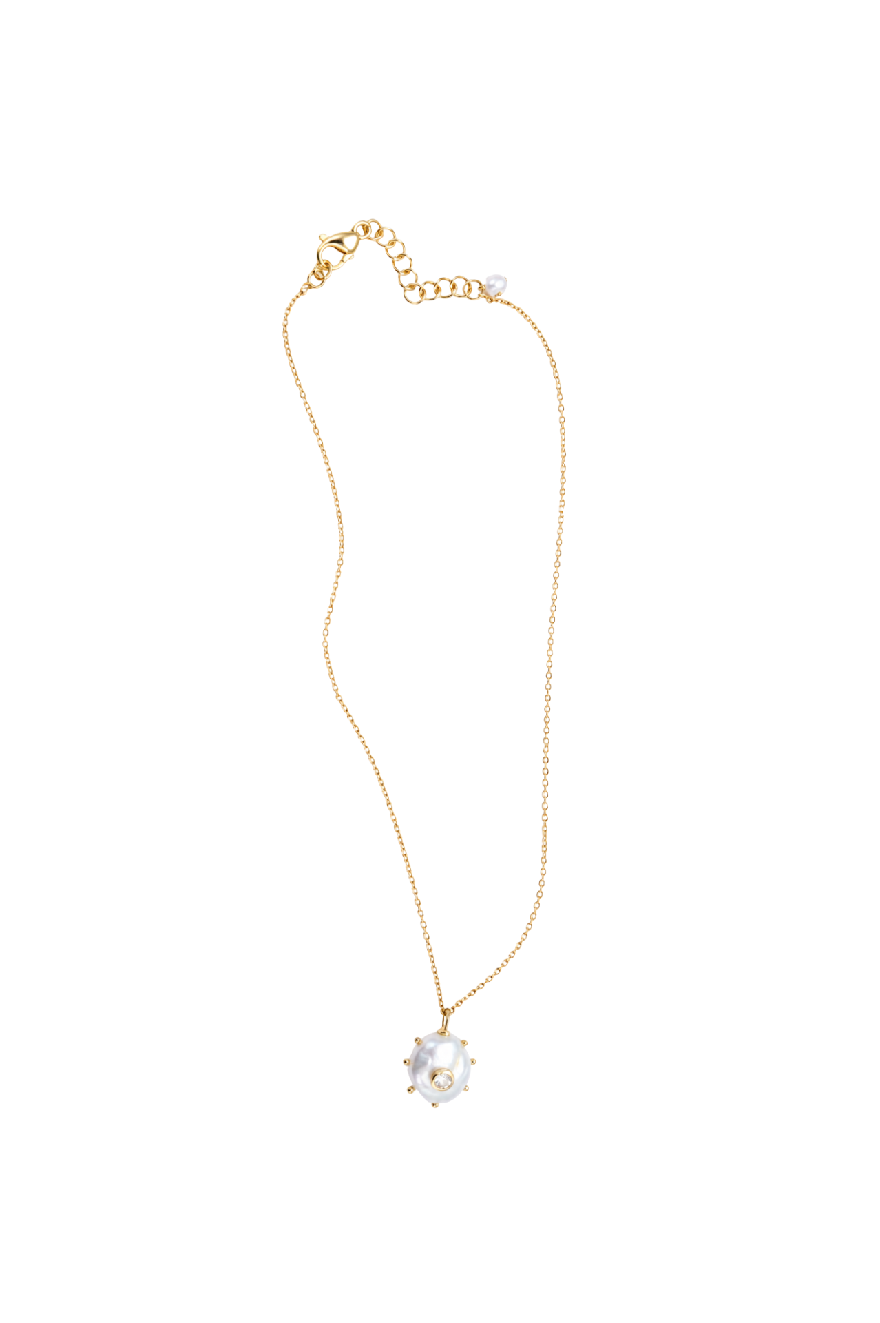 Necklace Pearl With Clear Quartz