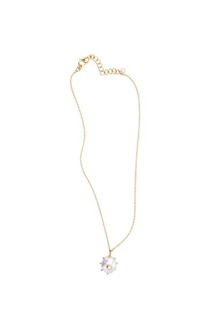 Necklace Pearl With Clear Quartz