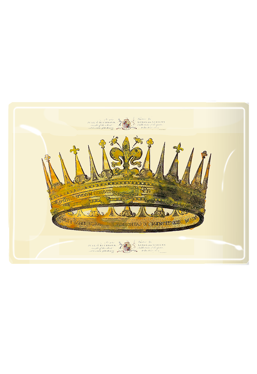 Decoupage Tray Vintage Crown