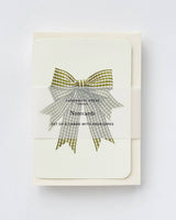 Double Tail Lime Gingham Bow Greeting Card | Birthday Card