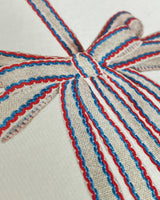 White, Red & Blue Bow Greeting Card | Birthday Card