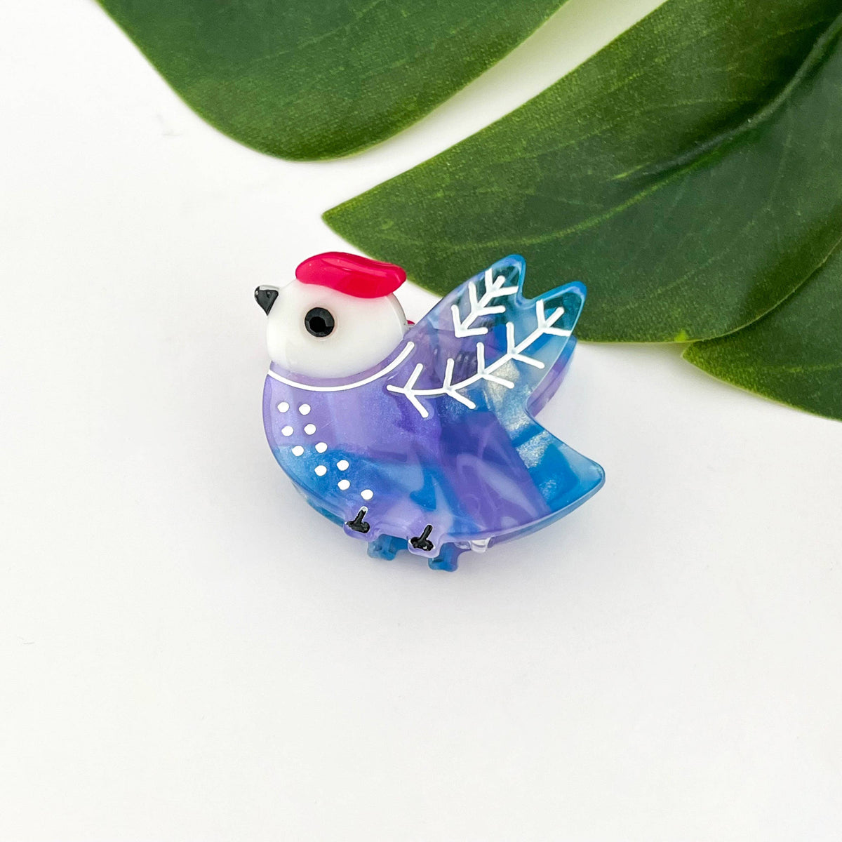 Mini Bird Hair Clip Purple