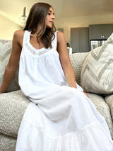 Courtney White Cotton Nightgown: XS