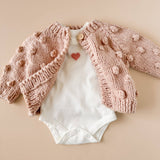 Popcorn Cardigan Blush 2-3y