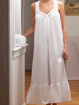 Courtney White Cotton Nightgown: S