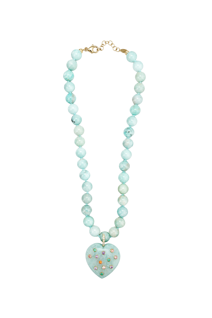 Necklace Chunky Rainbow Heart