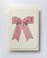 Baby Pink Velvet Bow Greeting Card | Birthday Card