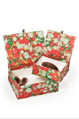 Hand-Marbled Keepsake Box Set in Christmas Gems: Set of 2