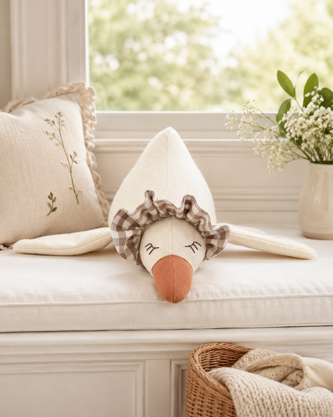 Grace the Goose Gingham Bonnet