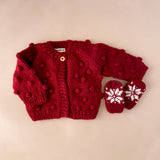 Popcorn Cardigan Red 2-4y