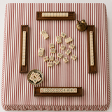 Mahjong Game Tablecloth Linen Thin Stripe in Red