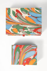 Hand-Marbled Keepsake Box Set in Marais: Set of 2