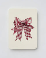 Double Tail Red Gingham Bow Greeting Card | Birthday Card