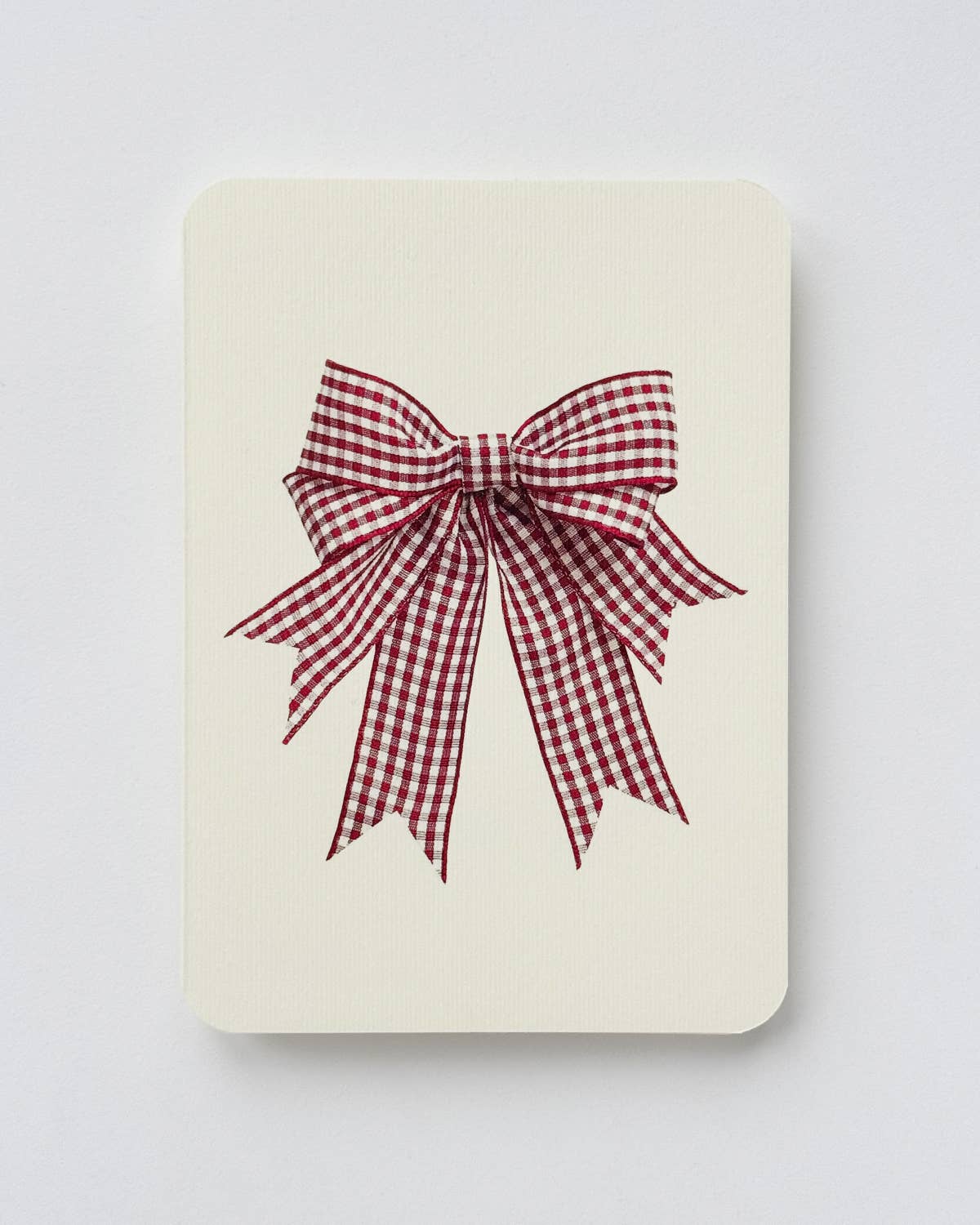 Double Tail Red Gingham Bow Greeting Card | Birthday Card