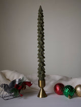 Christmas Tree Taper Candle Moss