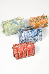 Peony Bloom Hand-Marbled Cosmetic Bag: Set of 2