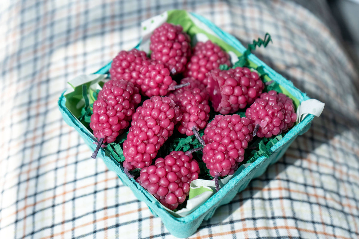 Beeswax Candles Pink Blackberries Set of 10