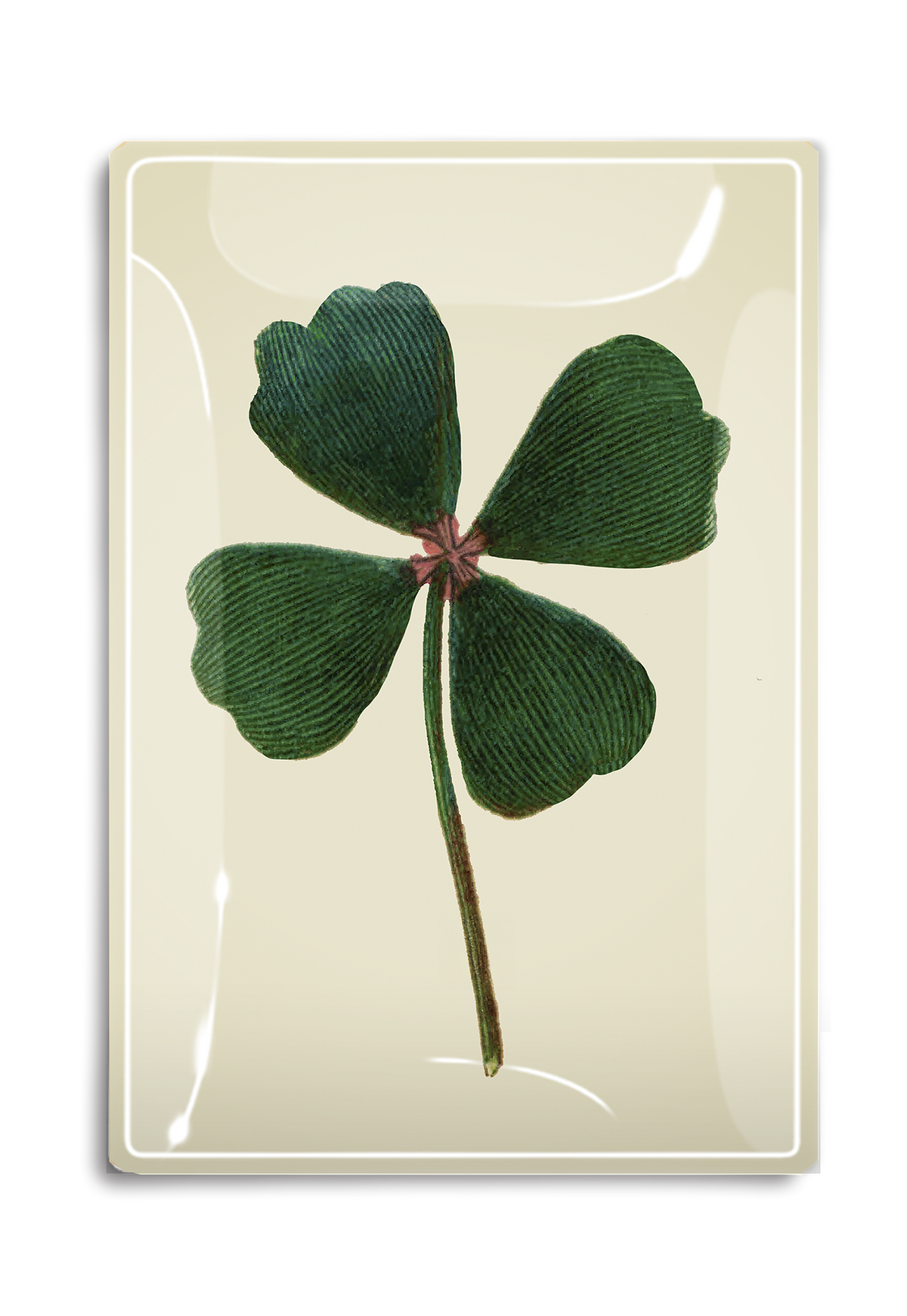 Decoupage Tray Lucky Four-Leaf Clover