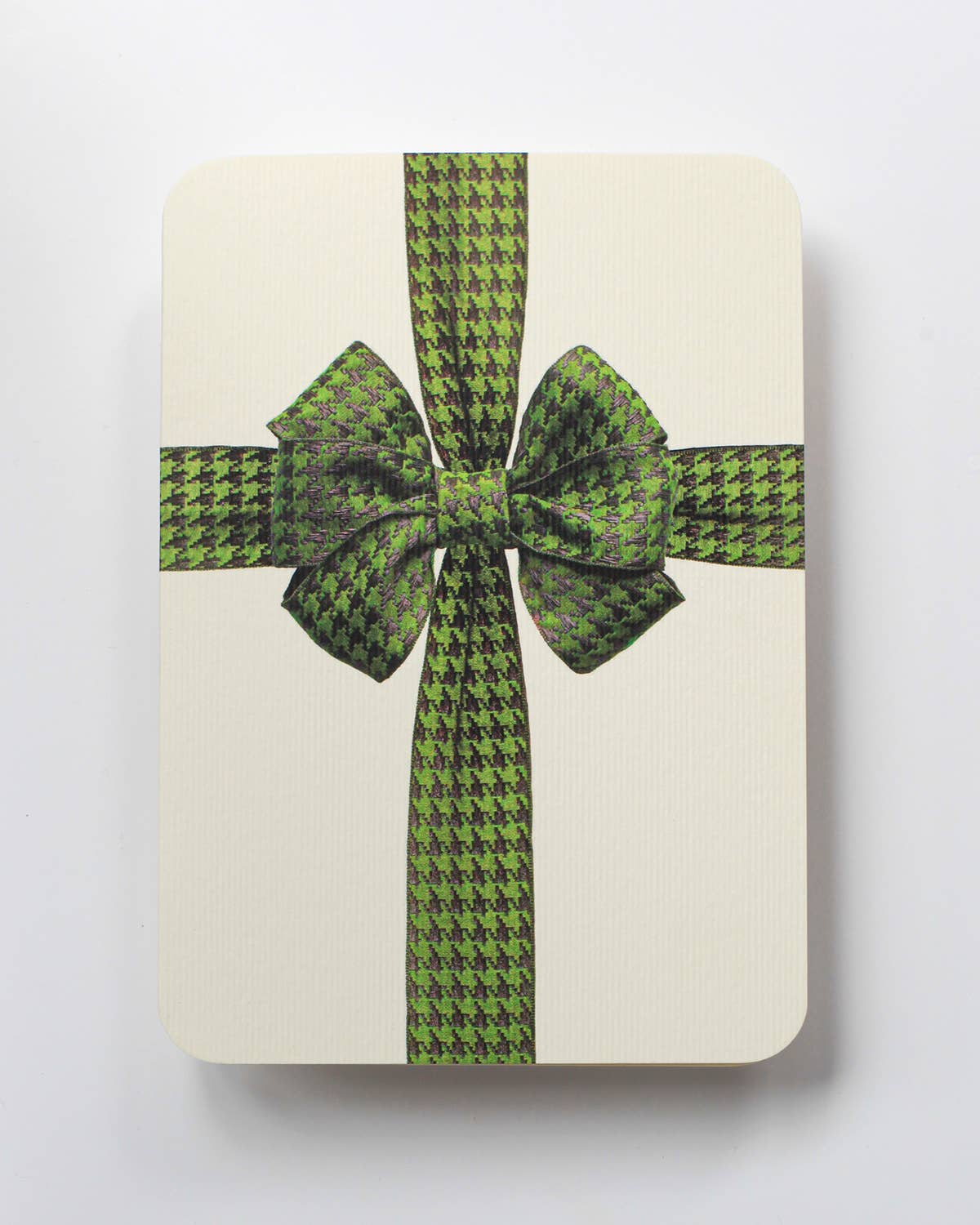 Green Houndstooth Bow Greeting Card | Birthday Card