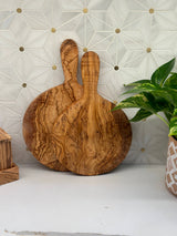 Olive Wood Round Paddle Board 11" x 7.5"