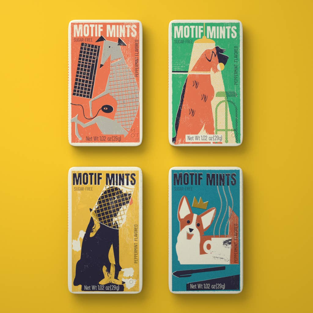 Motif Peppermints Office Dogs Design