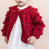 Popcorn Cardigan Red 12-24m