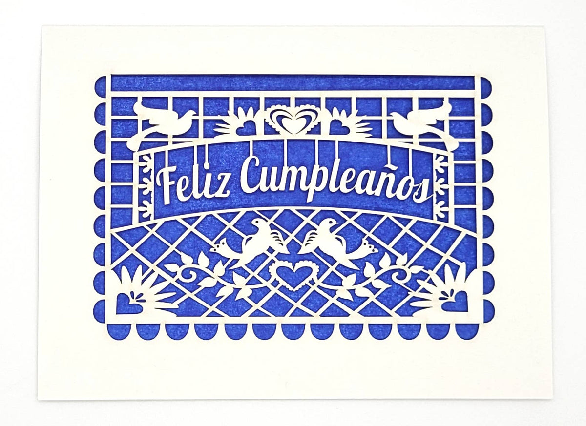 Feliz Cumpleanos - Papel Picado: Dark Blue / A2