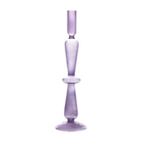 The Tiny Finch Maegen lilac glass taper candle holder with a tall, elegant, and sculptural silhouette.