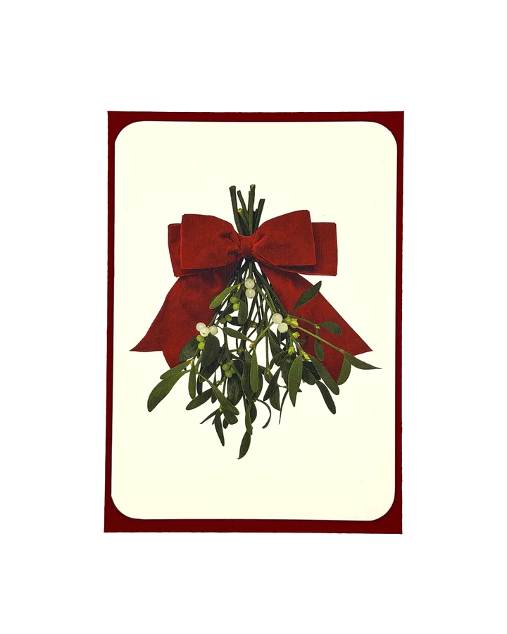 Mistletoe Bow Christmas Greeting Card | Christmas Card